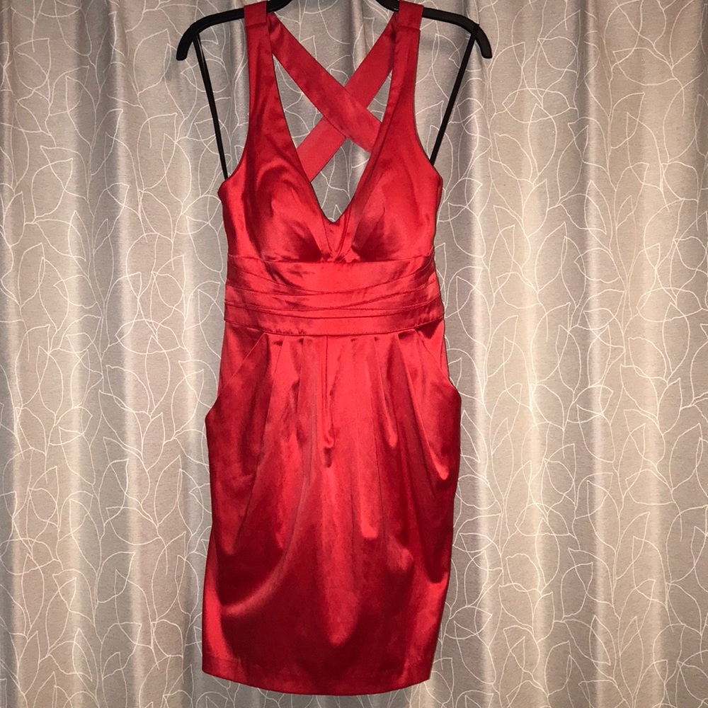 Red satin Dress